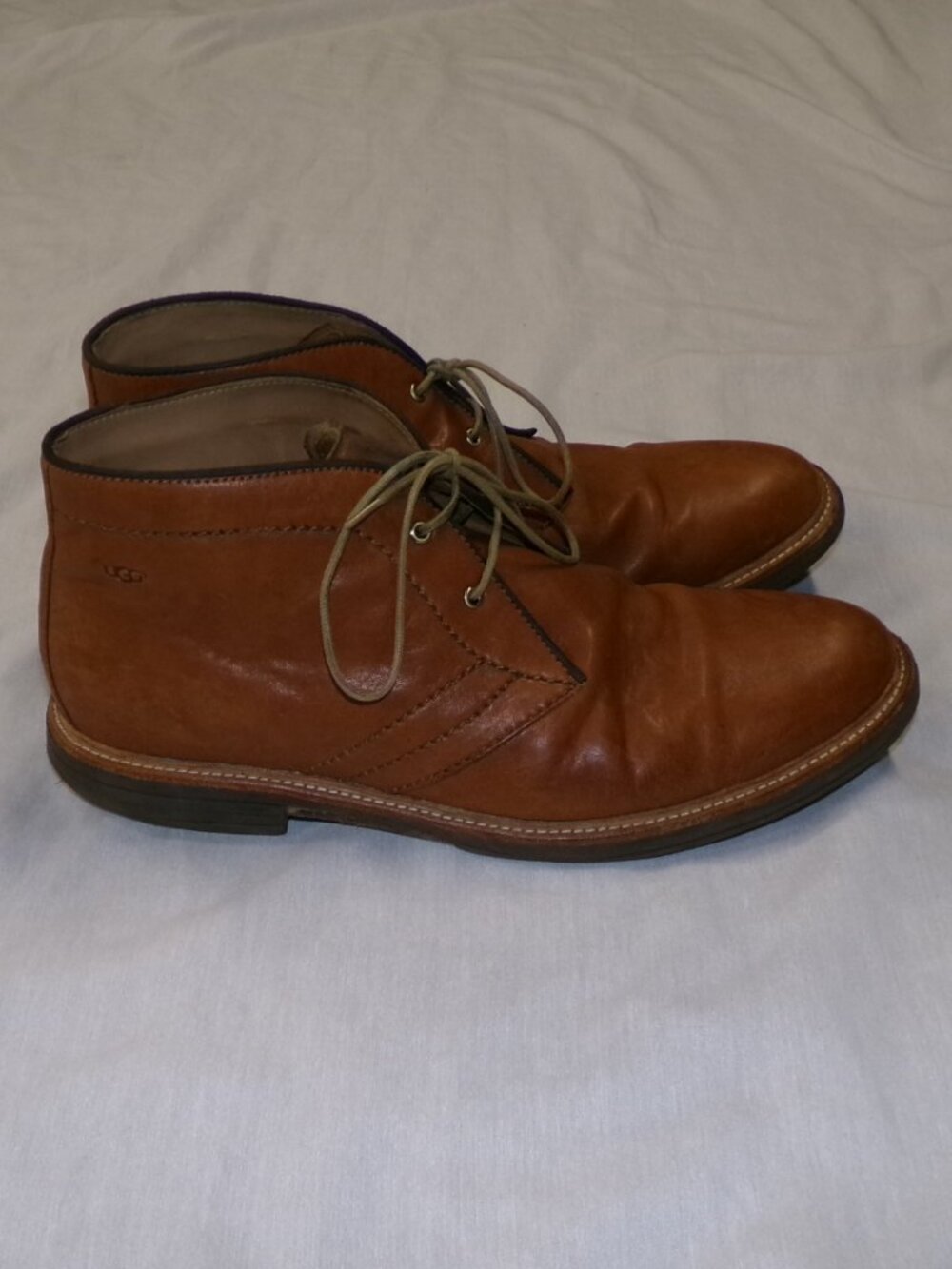 UGG Boots Mens Size 12 Dagmann Tan Brown Leather Chukka Dress Casual Ankle Shoes